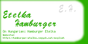etelka hamburger business card